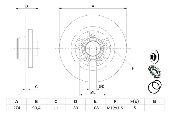 0986479F30, Bremseskive, Brzdový kotouč, BOSCH, 8200381148, 08B39517, 24011101742, 313975, 470244700, 54962, 562609J, 5732, 6131120, 672808, 702976BS6, 92196200, BDC5837, BDS1048, BG9113RSC, BS7290LS, DDF17341, DF6043BS, DSK2714, R1033PCA, RD01553, 470244720, 562609JC1, 92196203, DDF1796, MBD5837, MDC2614, R1033PRCA, SDK6610, 562609J1