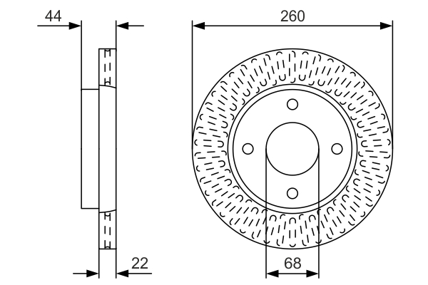 Bremseskive - 0986479U54 BOSCH - 40206ED510, 6179910, DF7368
