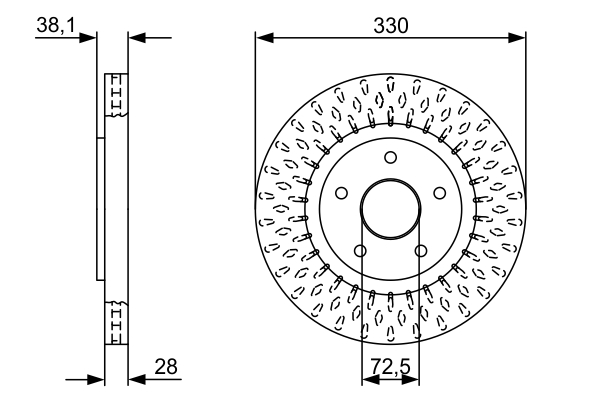 0986479V85, Bremseskive, Brzdový kotouč, BOSCH, K04779712AA, K04779712AB, K68259791AA, K68259791AB, 09N24811, 230238420, 319957, 55789NC, 6151510, 672979, 8DD355123-151, 92278903, ADA104371, BDS1701, BG4759C, BS9416HC, DSK3160, RCDI09160, RD01619, V1201, 230238452, 92278905, MDC2721