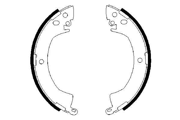 0986487207, Bremsesko sett, Sada brzdových čelistí, BOSCH, MB238114, MB238520, MB238521, MB238522, MB238523, MB587659, MB587660, MB587661, MB699017, MB699018, MB699019, MR178823, MZ981179, MZ981180, 01081, 03013701882, 064154, 109901298, 153251, 18492730420, 361374B, 361374J, 412200, 420, 562672, 6143, 91035200, BB1077A2, BBF741, FO0533