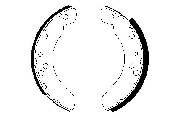 0986487242, Bremsesko sett, Sada brzdových čelistí, BOSCH, 1570203, 5026344, 6150091, 6150092, 03013702542, 040126, 05070, 109901170, 153115, 18492725440, 361419B, 361419J, 411100, 562064, 6082, 91037500, BB1083A1, BBF720, FO0461, FSB394, GS6224, H8360, LS1311, M646, MLR67, S24537, 0461, 2725440, 32937343NBH, 530115