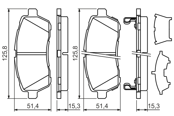 0986494321, Bremsekloss sett, Sada brzdových destiček, kotoučová brzda, BOSCH, 04465B1120, 55810-52R50, DFY13328Z, 04465B1190, 55810-52R51, 04465B1191, 55810-68L00, 04465B1320, 55810-68L50, 05P1673, 0986TB3010, 128102, 13046057942, 1501222573, 181881, 2128102, 2428303, 301999, 573249J, 6134379, 8090, 8DB355014-001, 9402, FDB4110, GDB3437, J3606026, LP2069, MDB2968, P16013, PAD1626