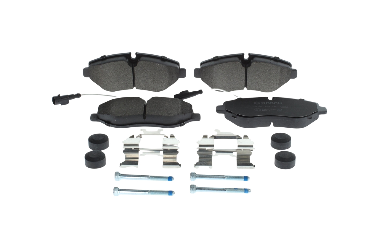 0986494334, Bremsekloss sett, Sada brzdových destiček, kotoučová brzda, BOSCH, 5001868606, D1060MB200, 7485116333, D1060MB600, D1060MB60A, 05P1669, 124502, 13046048662, 141846, 1501222268, 2124502, 2922902, 2922909561, 302807, 6134399, 6874, 869681, 8DB355005-611, 9060, C9005, FVR4053, GDB3439, LP2043, MDB2917, P56066, PAD1571, 141846066, 2922921415T4136, 541737, PD3650