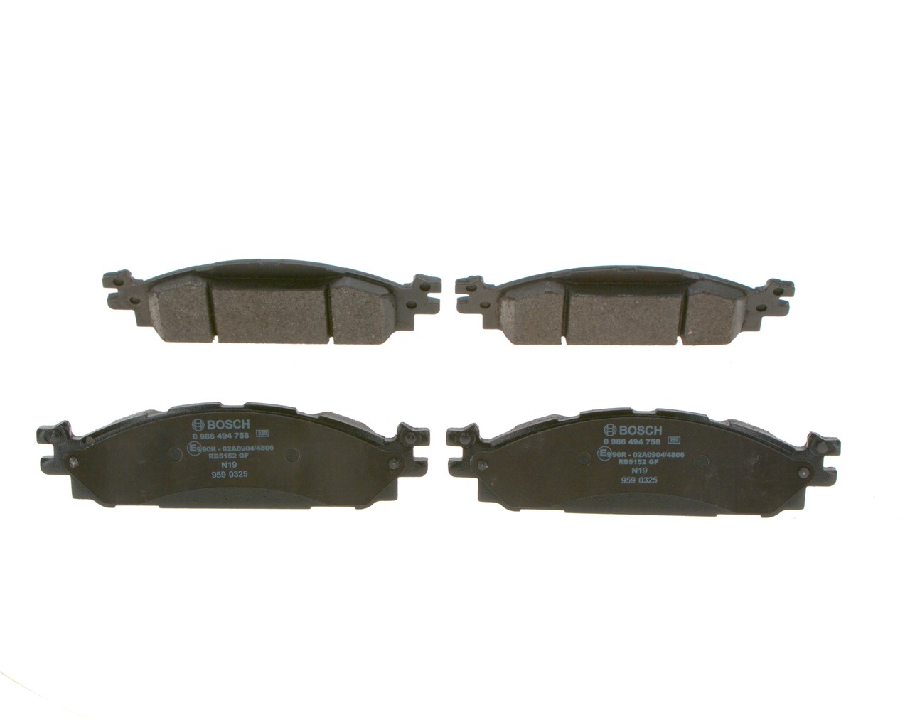 Bremsekloss sett - 0986494758 BOSCH - BB5Z2001A, BB5Z2001B, EU2Z2V001A