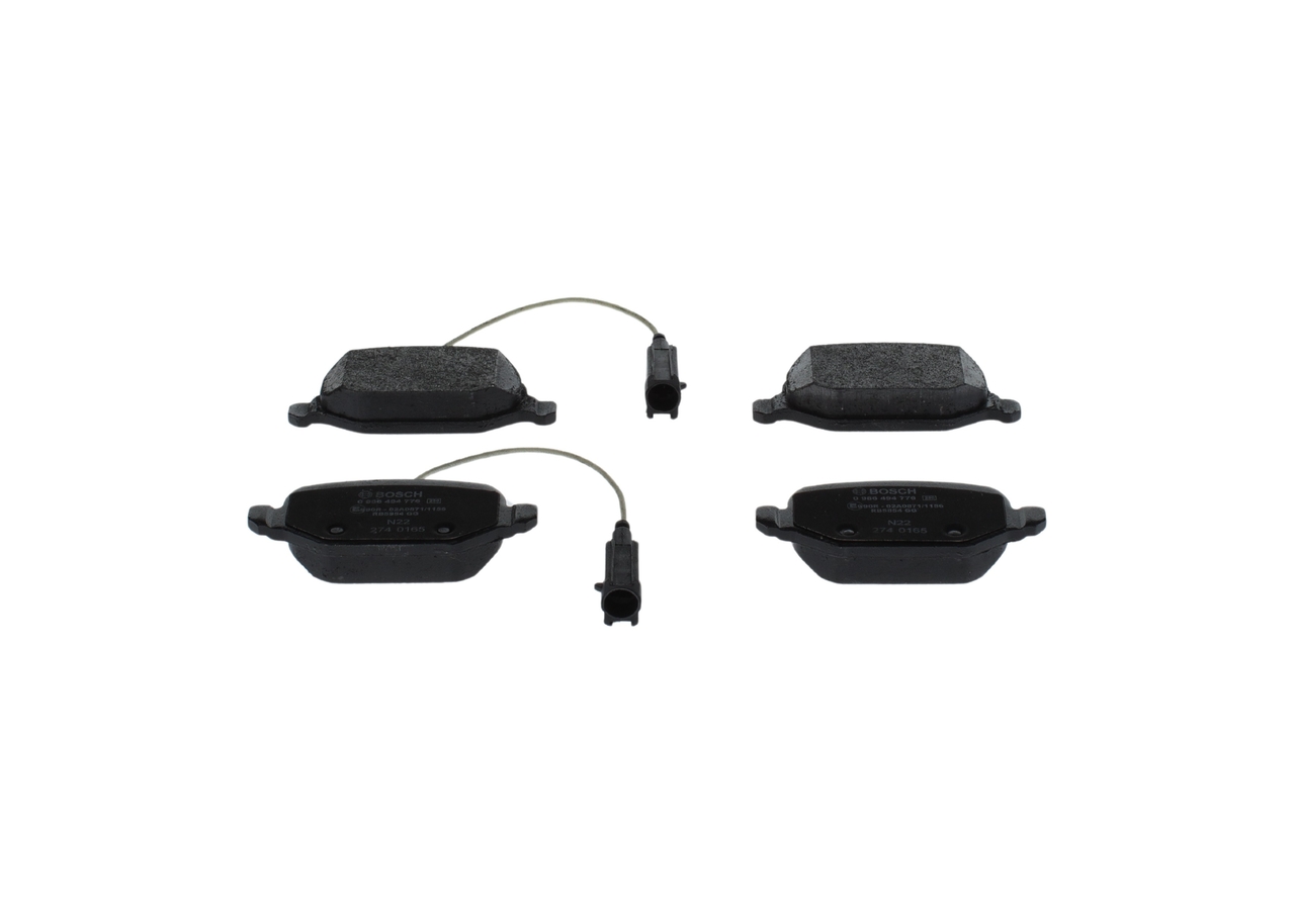 0986494776, Bremsekloss sett, Sada brzdových destiček, kotoučová brzda, BOSCH, 71770108, 77365752, 77365858, 05P1661, 072702, 13046027632, 2351705, 272702, 302140, 3332, 573396J, 6118811, 8DB355019-961, FDB4692, GDB1881, LP2300, MDB3213, P23131, PAD1831, RA09550, T3136, 13047027632, 182037, 272722, 601302, GDB1985, PD3515, 182037203, 670302