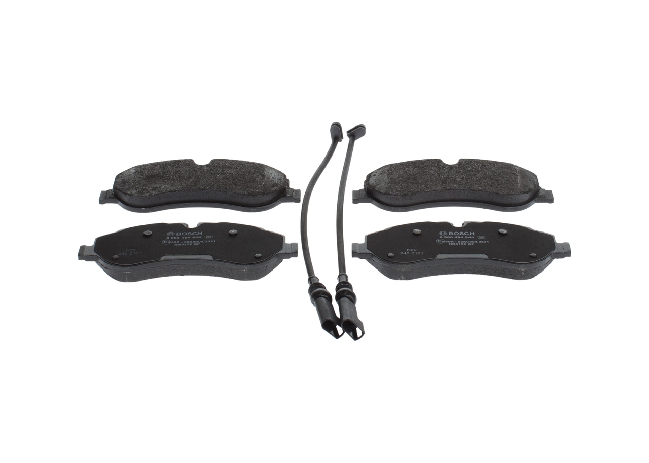 0986494844, Bremsekloss sett, Sada brzdových destiček, kotoučová brzda, BOSCH, BK212K021AA, 1763915, 1842632, 1916326, 2221820, 2361234, 05P1786, 0986TB3205, 10060, 13046026112, 152002, 2152001, 2203401, 302403, 573438J, 8DB355020-691, FVR4661, GDB1967, LP2661, MDB3369, P24152, PAD1930, RA10280, T2269, 05P1786A, 142119, 2152002, 2560201, 302466, 573690J