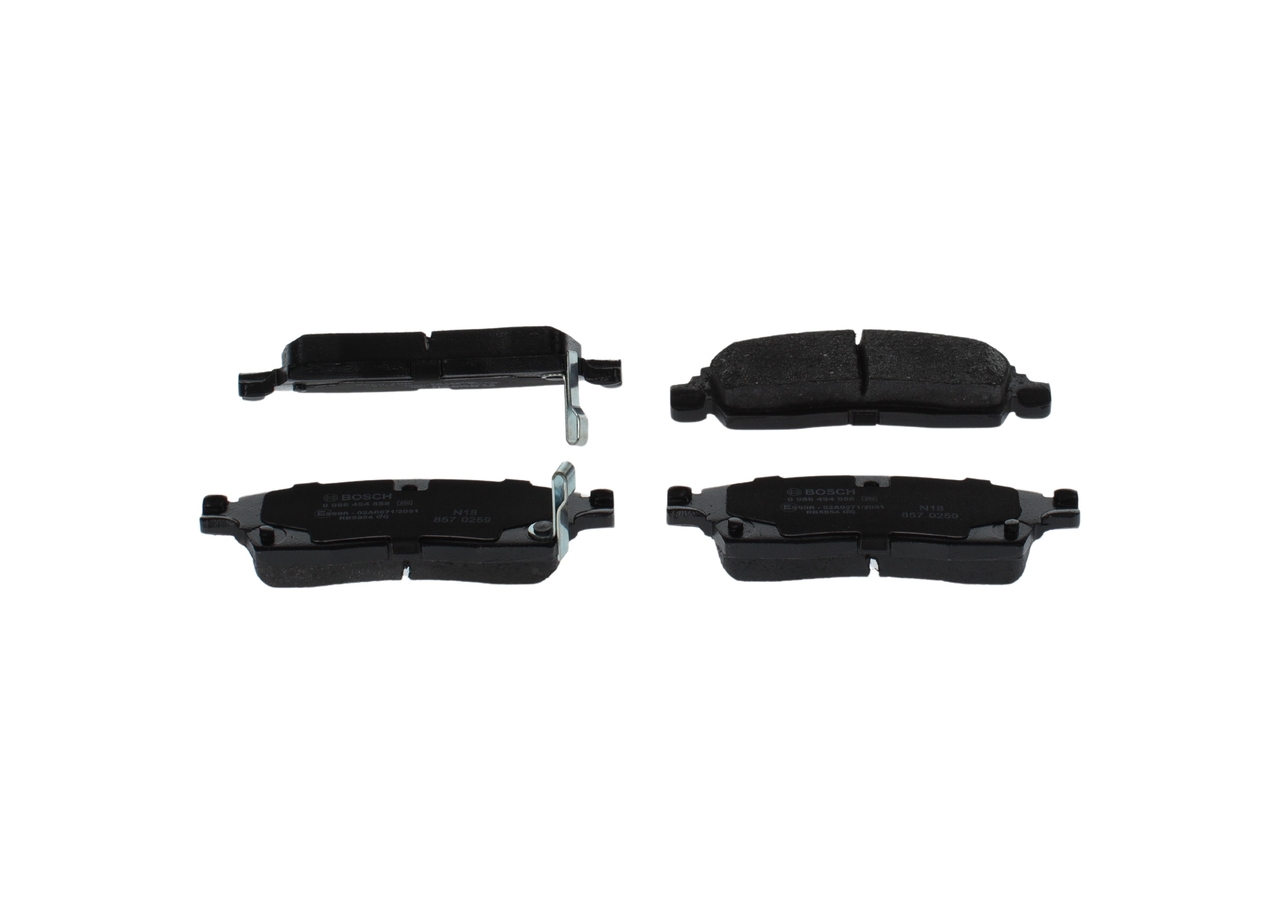 0986494858, Bremsekloss sett, Sada brzdových destiček, kotoučová brzda, BOSCH, 15855898, 19122385, 89027184, 22866196, 19149111, 88935809, 84273025, 88935732, 88935752, 88967105, 88983915, 88983916, 083802, 2444501, 283802, 6144557, 8DB355012-821, 8DB355012821, GDB4455, LP267418B1, MDB2219, P10010, MDB2322, P10010N, MDB82219, P10040N