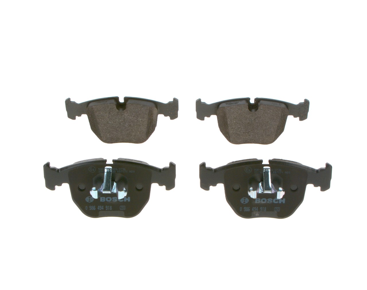 Bremsekloss sett - 0986494918 BOSCH - 34216799797, 34216867063, 34216881182
