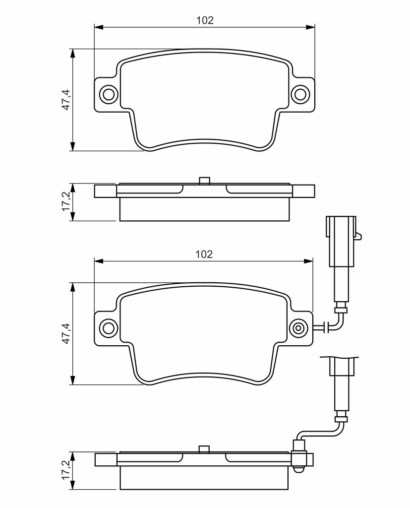 0986495355, Bremsekloss sett, Ostatní, BOSCH, 77365464, 77365886, 05P1677, 119802, 13046038622, 181968, 2119802, 2535701, 302127, 573166J, 8DB355019-801, FDB1922, GDB1872, LP2231, MDB3261, P23142, PAD1776, T2168, 573345J, 601063, FDB4325, PD3270, 671063