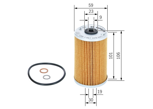 1457429605, Oljefilter, Olejový filtr, BOSCH, 5010234, 93156611, A0001802409, 5017049, A1021800009, A1021840325, A1021840825, 0001802409, 1021800009, 1021840325, 1021840825, 013OC, 1016, 1457429604, 2553001, 30784614, AC201, AC3284, AF531D, CH4747, D08E135H, D192, EFL258, ELH4174, FA5016, FX0103, G586, G993, GFE287, H614X