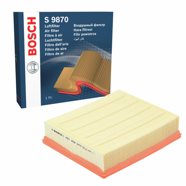 1457429870, Luftfilter, Vzduchový filtr, BOSCH, 058133843, 058133843D, 1444Q7, 8D0133843, 90220970, 11210, 1121330001, 1457429870, 16543, 2347, 238AP, 3019200, 585018, 60327, 71758470, 8070, A1434, A325, A326, A37082, AF0104, AF051, AF7884, AG1030, AG936, AI5020, AP056, C26168, CA5108, E206L