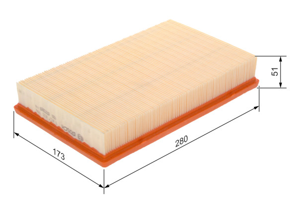 1457433096, Luftfilter, Vzduchový filtr, BOSCH, 1232494, 8683560, 1486702, 3M519601BA, 7M519601BA, 3024100, A1171, AG1456, AP0746, C28110, CA9632, E590L, EAF490, EFA586, ELP9090, LX1571, PA7440, WA9408, CA9695, CA9696