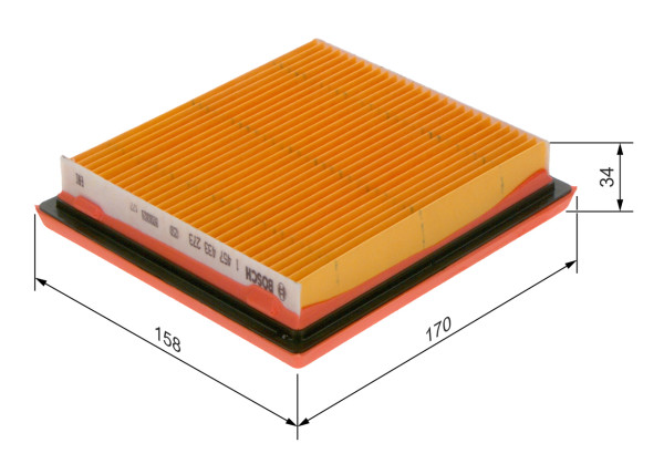 1457433273, Luftfilter, Vzduchový filtr, BOSCH, AY120NS032, 16546AX600, 165460U800, 1654641B00, 1654641B01, 16546AX60A, 165460U80A, 2524, 3002600, 8031, A1348, A27406, A313, A459, ADN12223, AF210, AG1134, AG1207, AI5095, ALA82152, AN221V, AP124, C1618, CA5468, CNS12221, E694L, ELP3620, F026401759, GFE2251, J1321027