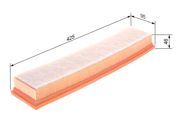 1457433337, Luftfilter, Vzduchový filtr, BOSCH, 1444FE, 1444FF, 1444PR, 1444PT, 1444VK, 9650608480, 1457433337, 3026000, A1204, AG1536, AG1650, AI5387, AP0583, C4371, CA10024, E847L, EAF628, ELP9085, ELP9130, LX1745, MA3013, MAP60173, MD8328, PA7493, S3260A, TENA2158, WA9503, A1336, C43711, CA10788