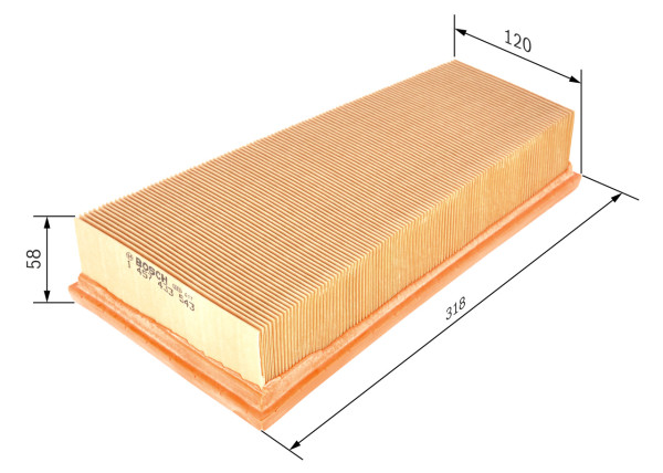 1457433543, Luftfilter, Vzduchový filtr, BOSCH, 1444F6, 1444F7, 1444F8, 1457433527, 2623, 3009500, 433AP, 60269, 8119, A154, A27941, A392, AF20029, AG1405, AI5198, AP0803, ART5052, C32123, CA8963, E554L, EAF246, ELP3780, LX744, MA1136, MAP60111, MD9486, PA7317, PC2437E, S4510A, U699