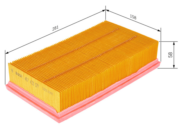 1457433577, Luftfilter, Vzduchový filtr, BOSCH, 7701047478, 1457433577, 3032400, 8217, A1096, A2004, AF20112, AI5279, AP1345, C29121, CA9469, E1238L, EAF447, ELP3845, LX738, MD8280, PA7390, PC2363E, S3324A, U756, WA6715, AL5279, WA6751