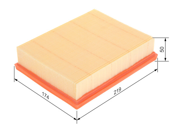 1457433585, Luftfilter, Vzduchový filtr, BOSCH, A2660940004, 2660940004, 1457433585, 3031800, 697AP, A1213, A2173, AG1348, AG1674, AP0341, C2287, CA10050, E612L, EAF550, ELP9094, LX1652, MD8154, PA7499, S3318A, U775, WA9432