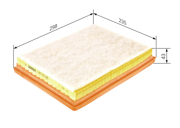 1457433655, Luftfilter, Vzduchový filtr, BOSCH, 12788338, 32016013, 1457433655, 27401, 3019000, 585246, 60205, 71760138, A1350, ADA102227, AG1651, AI5302, ALA8889, AP1886, C301701, CA9647, CAF100972P, E1232L, ELP3868, FA019S, HP2296, LX1817, MA3033, MAP60136, PA7428, PC3264E, S3190A, VFA1108, WA9499, U972606