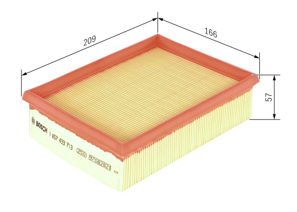 1457433713, Luftfilter, Vzduchový filtr, BOSCH, 1444P7, 834585, 90469336, 834595, 90486293, 90486295, 1457433713, 2500, 3002800, 326AP, 60944, 9297, A244, A27338, A465, AF0179, AG1146, AG963, AI5105, AP072, AP256, C2295, CA5501, E327L, EAF043, EDA522, ELP3636, GFE2269, LX524, MA1031