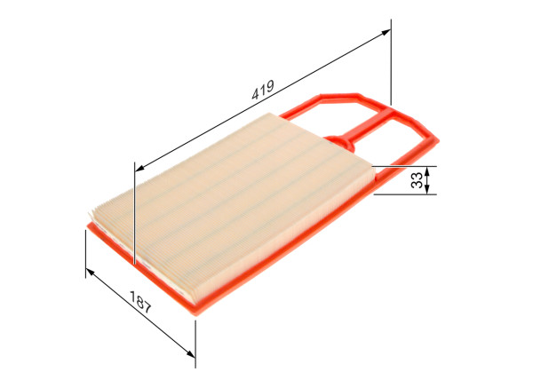 1457433716, Luftfilter, Vzduchový filtr, BOSCH, 032129620C, 036129611AA, 036129620C, 036129611AB, 036129620F, 036129611AH, 036129611AJ, 036129611AN, 036129611AR, 1457433808, 204, 2580, 3012400, 430AP, 8168, A1045, A18088, A283, AG1358, AI5197, AP183, C4287, CA5898, E147111, E322L, EAF124, ELP3752, LX571, MA1065, PA7224