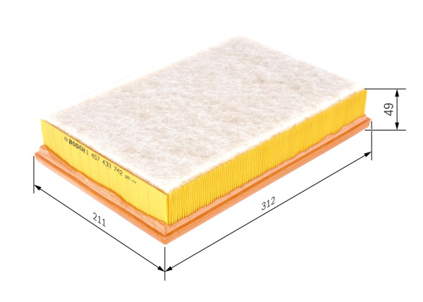 1457433742, Luftfilter, Vzduchový filtr, BOSCH, 1017035, 7M0129620A, 1102785, 7M0129620BC, 7236936, 95VW9601BC, 95VW9601DA, 25471, 3009000, 519AP, 8065, A186, A344, A37682, AF0205, AG1227, AI5164, AP159, C32154, CA5709, E378L, EAF057, EFA579, ELP3715, LX688, MA1082, MAP60018, MD9394, PA7208, U694