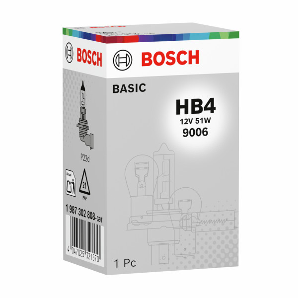 Lyspære, fjernlys - 1987302808 BOSCH - 1382496, A000000000069, N10130001