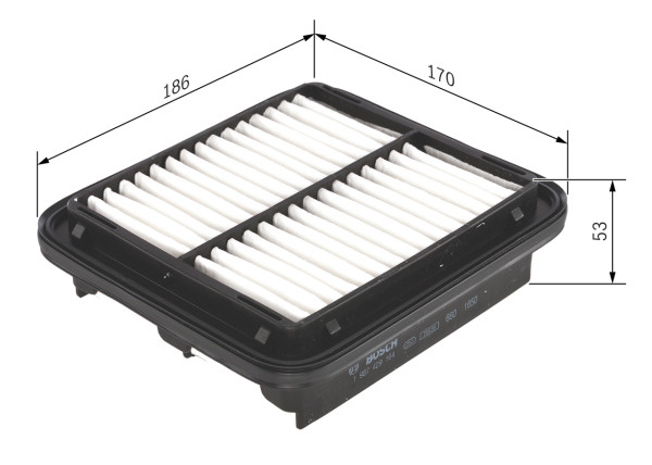 1987429164, Luftfilter, Vzduchový filtr, BOSCH, 1780087801, 1780111050, 1780197201, 1780197201000, A1363, A1421, ADD62217, AG1114, ALA1110, C1922, CA9738, CDH12201, E1005L, J1326019, LX2122, PA7457, WA1021, WA9524, ADT32244