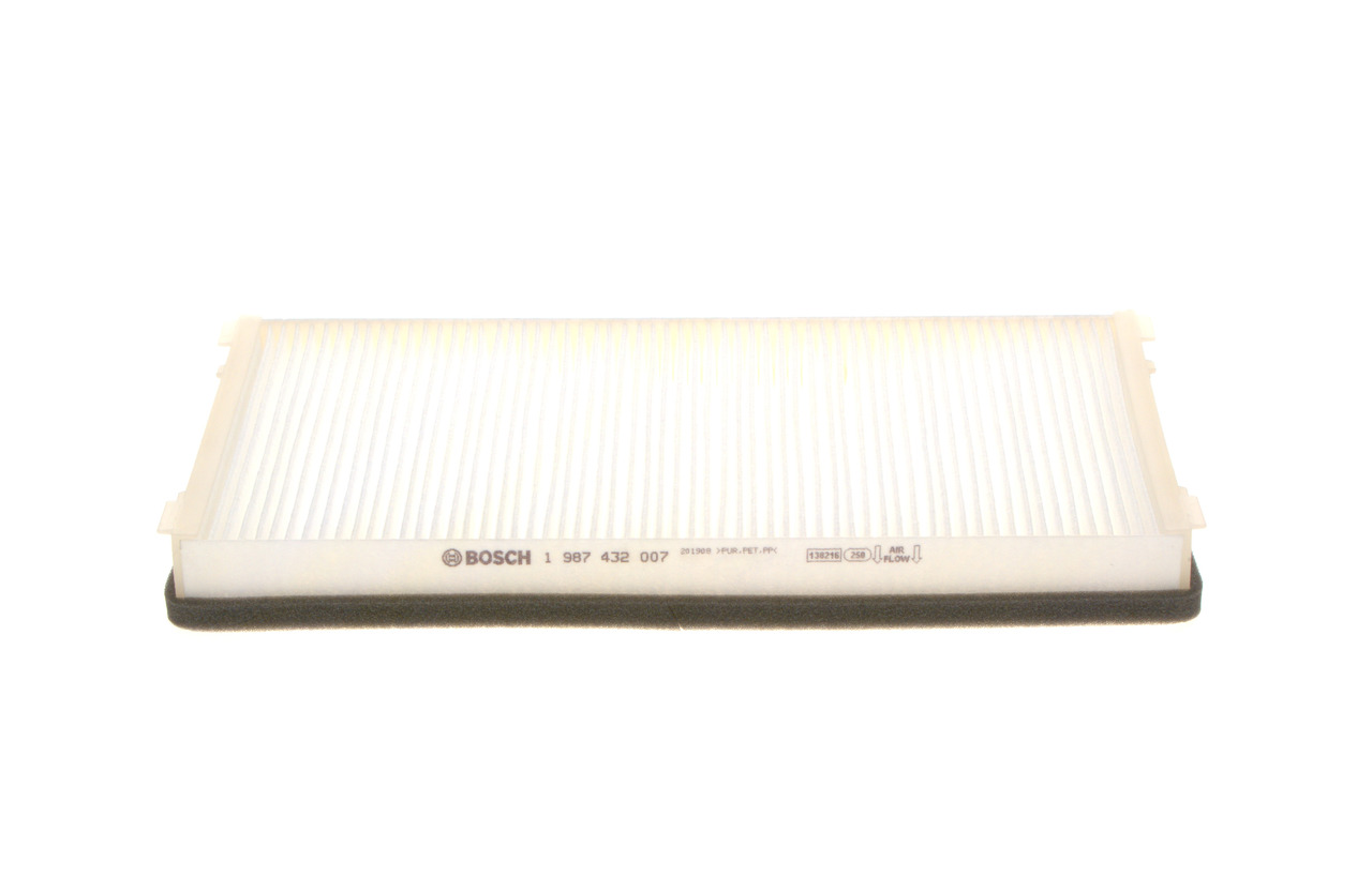 1987432007, Kupefilter, Filtr, vzduch v interiéru, BOSCH, 6447S5, 9616429380, 1987431007, 5302800, 698203, AH102, AH7015, C27745, CF5846, CU3340, E2961LI, E306, EKF145, ELR7027, K1020, LA32, MP055, MS6150, NC2029, PC8020, WP6840, 1987432307, 21651920, LA322