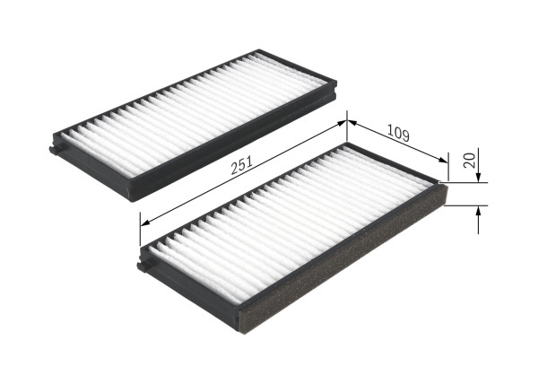 Kupefilter - 1987432260 BOSCH - 0K2FA6152X, 0K2FE6152X, 715522