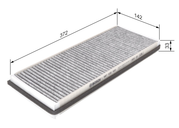 1987432400, Kupefilter, Filtr, vzduch v interiéru, BOSCH, 278912394R, 7701056390, 8200037999, 1987431400, 21652872, 5417400, AHC203, CFA9827, CUK3840, E1925LC, EKF247A, EKR7123, K1131, KF079, LAK196, MC615, PCK8142, WP9177, 1987432100, K1131A