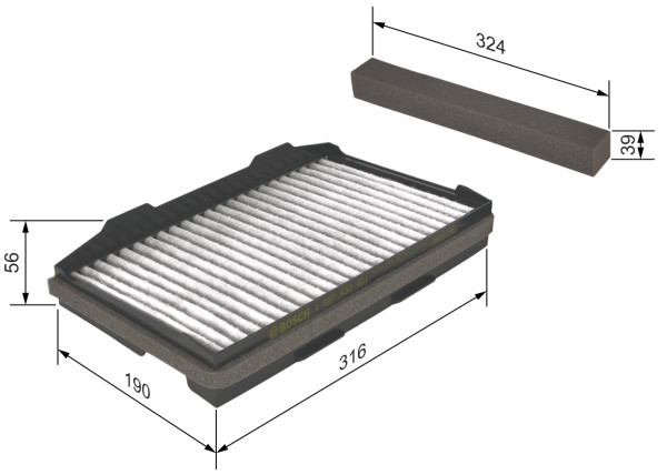 Kupefilter - 1987432401 BOSCH - 12758727, 5335948, 12758728