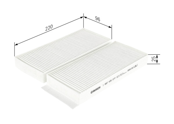 Kupefilter - 1987435077 BOSCH - 6811109530, 68111091A0, 17453FX2