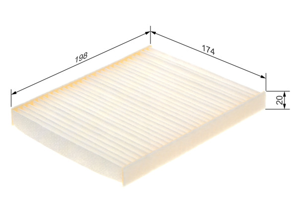 Kupefilter - 1987435128 BOSCH - TD8661P11, 5336800, AH366