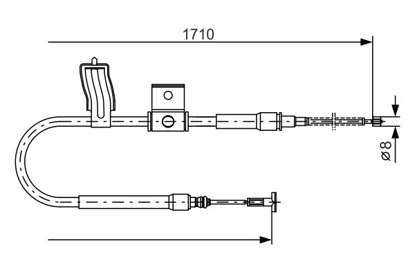 1987477829, Kabel, parkeringsbrems, Tažné lanko, parkovací brzda, BOSCH, 46471701, 44051700, 63130, 9250323, C1242B