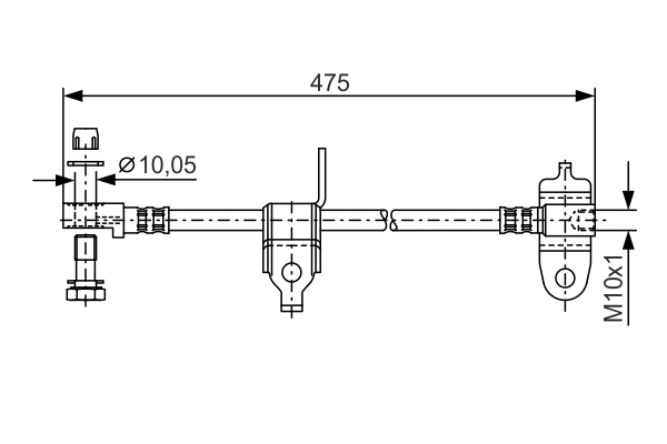 Bremseslange - 1987481045 BOSCH - YC152078FB, 4419596, 4447739