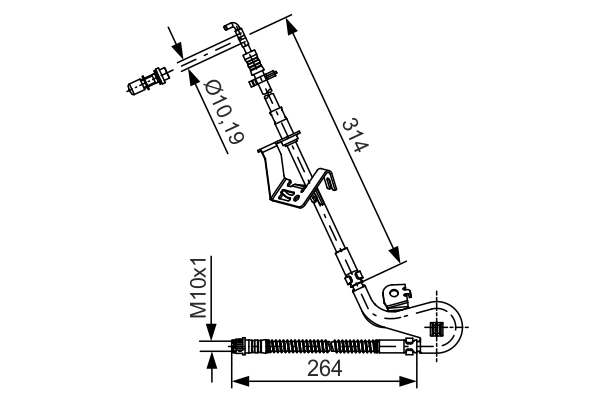 Bremseslange - 1987481427 BOSCH - 4806J3, 1330853765, 173127B