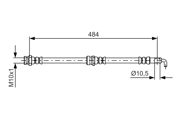 Bremseslange - 1987481602 BOSCH - 3687479, UH71-43-980, 19032976