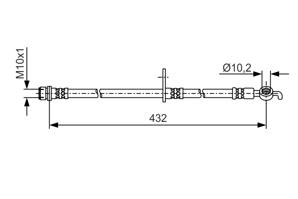 Bremseslange - 1987481A57 BOSCH - 9094702F42, 6T48418, 92BHTY200