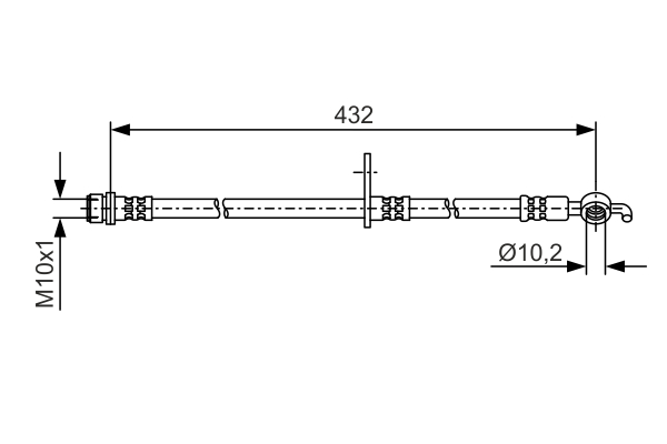 Bremseslange - 1987481A58 BOSCH - 9094702F43, 6T48417, 92BHTY206