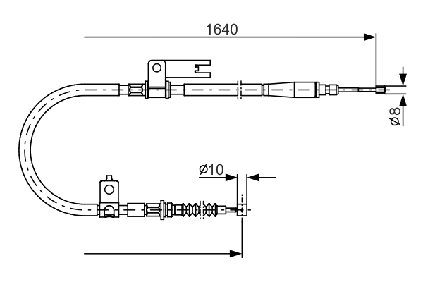 Kabel, parkeringsbrems - 1987482154 BOSCH - B25D-44-420B, B25D-44-420C, 170659