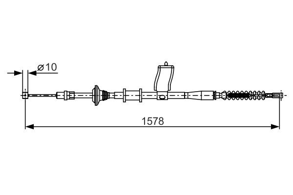 Kabel, parkeringsbrems - 1987482173 BOSCH - 96392001, 173508, 814021106