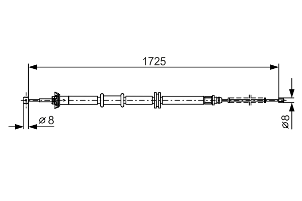 1987482203, Kabel, parkeringsbrems, Tažné lanko, parkovací brzda, BOSCH, 51785644, 120728, 44112500, 5046, 9250316, C1016B