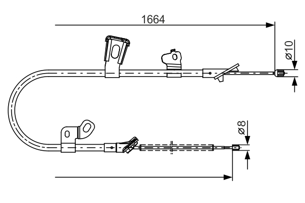 Kabel, parkeringsbrems - 1987482219 BOSCH - 4643052070, 171078, 1840904407