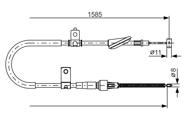 Kabel, parkeringsbrems - 1987482257 BOSCH - 5440154G00000, 54401-54G00, 175047