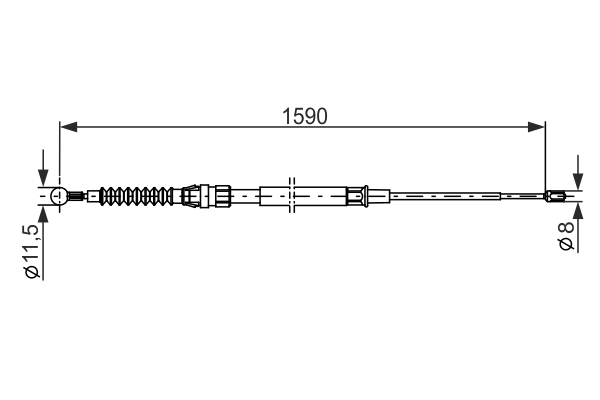 1987482265, Kabel, parkeringsbrems, Tažné lanko, parkovací brzda, BOSCH, 3T0609721A, 3T0609721, 109042, 1840909932, 24372725102, 44097200, 9250005, C1427B