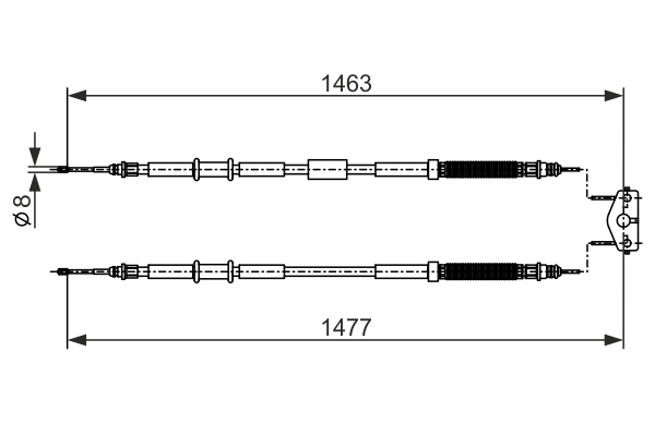 1987482283, Kabel, parkeringsbrems, Tažné lanko, parkovací brzda, BOSCH, 13255757, 13355089, 522044, 522060, 522082, 115773, 172565, 17306, 24372707812, 44046000, 5413, 9250458, BC4010, CAB1591, FHB434509, 172566, 19036849, 5502