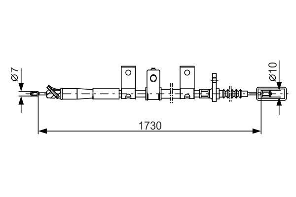 Kabel, parkeringsbrems - 1987482344 BOSCH - 36530VK00A, 170367, C1672B