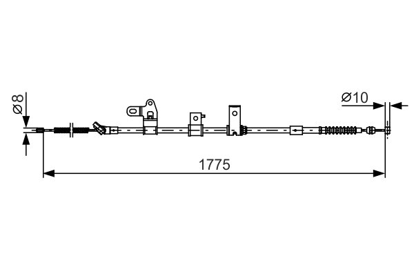 1987482347, Kabel, parkeringsbrems, Tažné lanko, parkovací brzda, BOSCH, 4643047060, 171527, 24372719482, 44103800, 9250604, BC4222