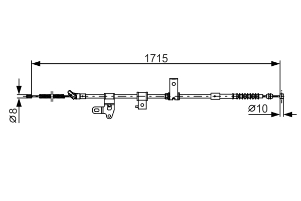 1987482348, Kabel, parkeringsbrems, Tažné lanko, parkovací brzda, BOSCH, 4642047060, 171528, 24372719492, 44044500, 9250605, BC4221, 44103900