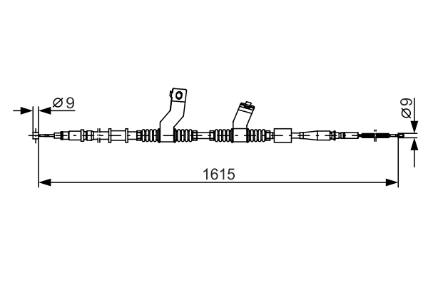 Kabel, parkeringsbrems - 1987482353 BOSCH - 96435117, 96808379, 173515